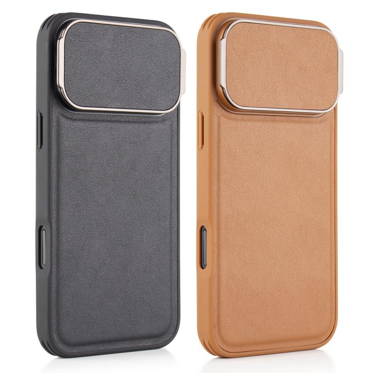 Lambskin Pattern Square Lens Holder Phone Case, For iPhone 17 Pro Max