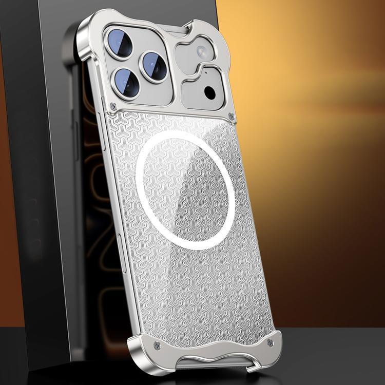 Aluminum Alloy Borderless MagSafe Gilded Armor Pattern Phone Case, For iPhone 17 Pro Max, For iPhone 17 Pro