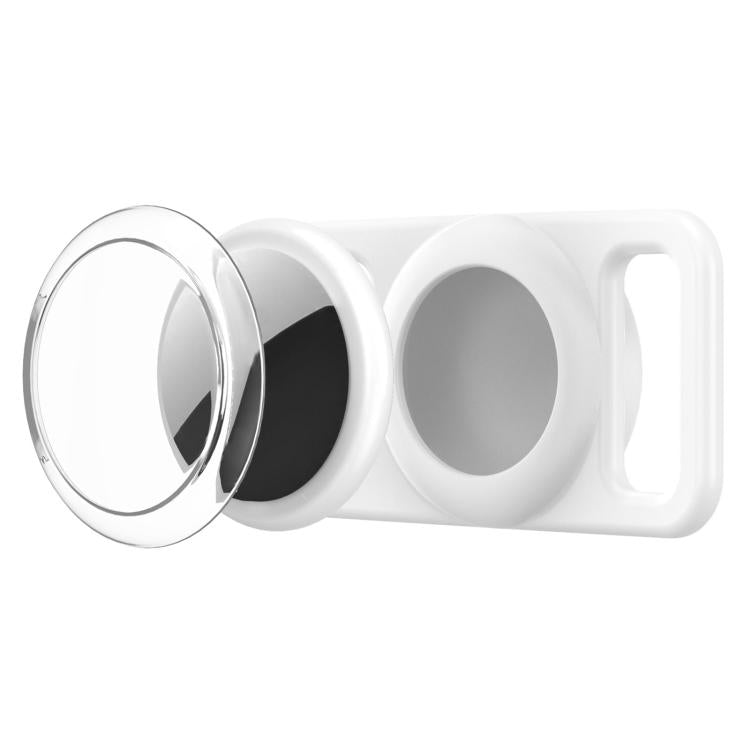 xDfind Silicone Pet Collar Tracker Transparent PC Cover, For AirTag 2nd Gen / AirTag 1st Gen