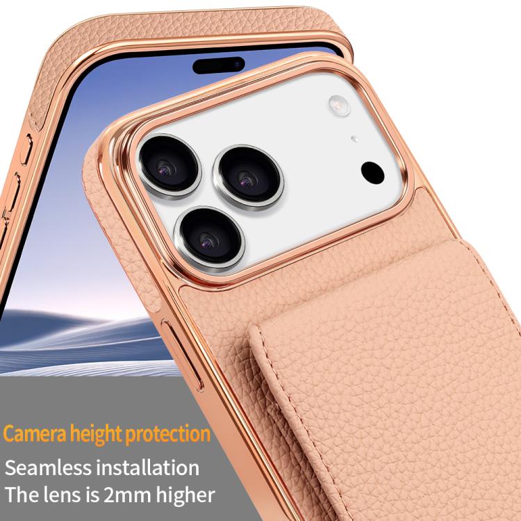VIETAO Litchi Texture Wallet PU Phone Case with Lanyard, For iPhone 18 Pro, For iPhone 18 Pro Max, For iPhone 17 Pro Max, For iPhone 17 Pro