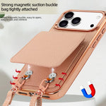 VIETAO Litchi Texture Wallet PU Phone Case with Lanyard, For iPhone 18 Pro, For iPhone 18 Pro Max, For iPhone 17 Pro Max, For iPhone 17 Pro