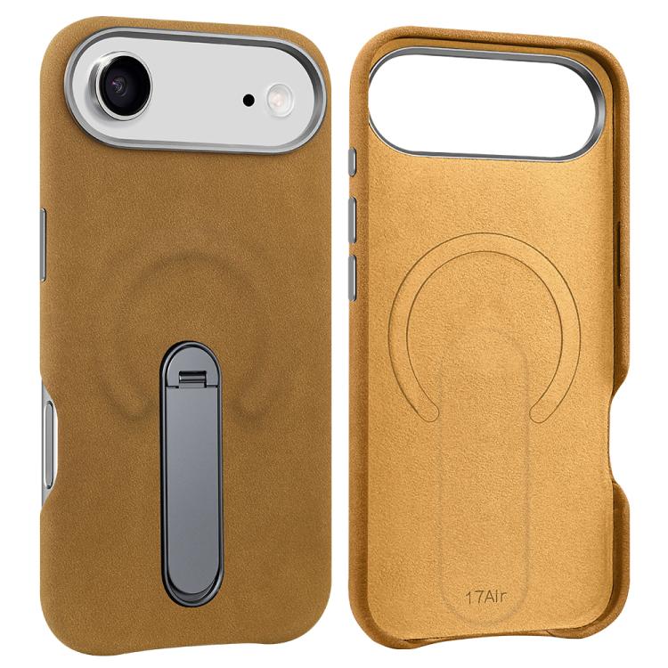 VIETAO Suede MagSafe PU Leather Phone Case with Holder, For iPhone 17 Pro Max, For iPhone 17 Pro, For iPhone 17, For iPhone Air