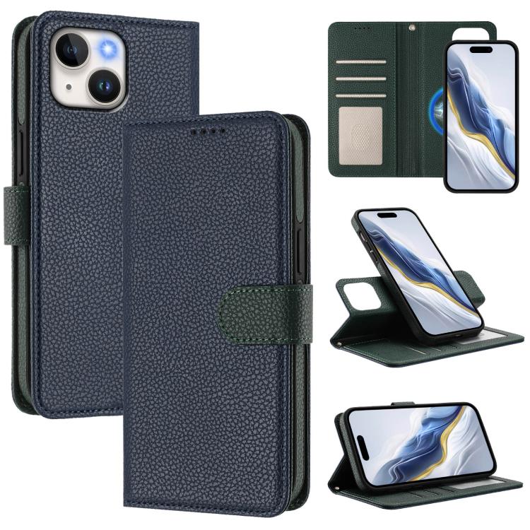 Detachable Litchi Texture Magnetic Side-Patch Vegan Leather Phone Case, For iPhone 13 Pro Max, For iPhone 13 Pro, For iPhone 13, For iPhone 12 / 12 Pro, For iPhone 12 Pro Max, For iPhone 11 Pro Max, For iPhone 11, For iPhone 11 Pro