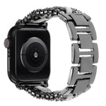 Diamond Vegan Leather Metal Watch Band, For Apple Watch 46mm / 49mm / 45mm / 44mm, For Apple Watch 42mm / 41mm / 40mm / 38mm