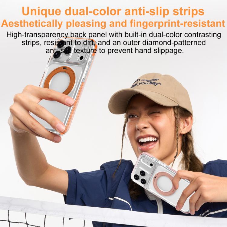 Ice Armor Magnetic Rotation Holder PC Hybrid TPU Phone Case, For iPhone 17 Pro Max, For iPhone 17 Pro, For iPhone Air