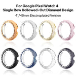 xDfind Single Row Diamond Hollow PC Watch Cover, For Google Pixel Watch 4 / Watch 3 45mm, For Google Pixel Watch 4 / 3 / 2 / 1 41mm