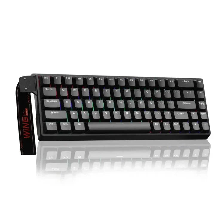 AULA WIN68HE Standard Version 68 Keys RGB Wired Keyboard, WIN68HE Black Grey Wood Magnetic Axis