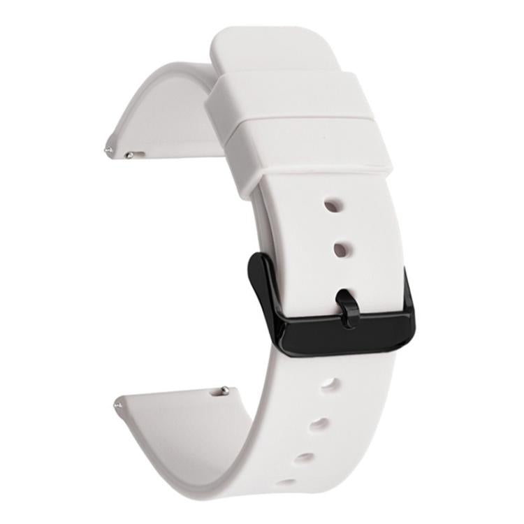 xDfind Stainless Steel Black Pin Buckle Solid Color Silicone Waterproof Watch Band, 20mm, 21mm, 22mm