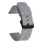 xDfind Stainless Steel Black Pin Buckle Solid Color Silicone Waterproof Watch Band, 24mm