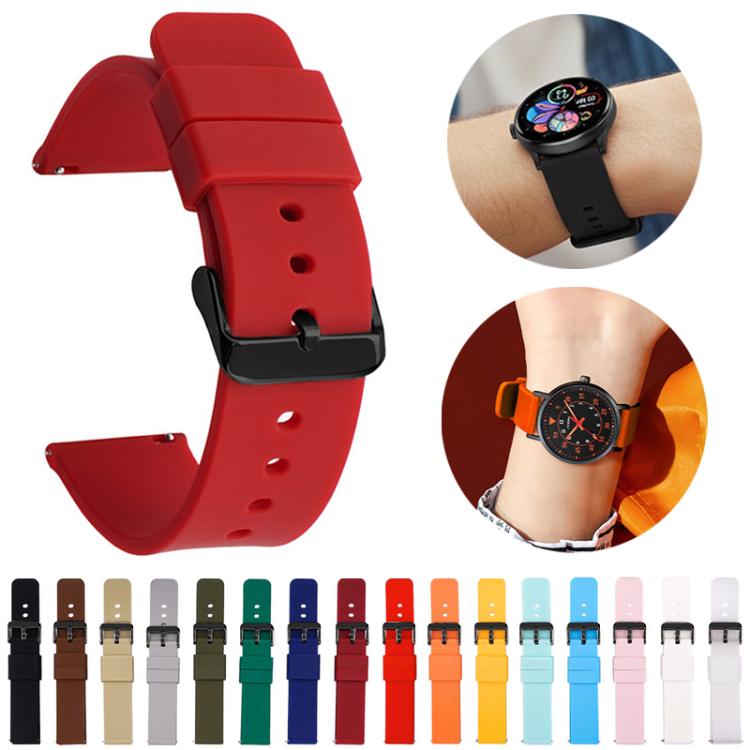 xDfind Stainless Steel Black Pin Buckle Solid Color Silicone Waterproof Watch Band, 10mm, 12mm, 14mm, 15mm