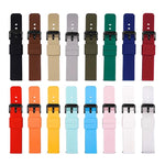 xDfind Stainless Steel Black Pin Buckle Solid Color Silicone Waterproof Watch Band, 16mm, 18mm, 19mm