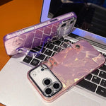 Plating Feather Texture Wristband Holder TPU Phone Case with Lens Film, For iPhone 13