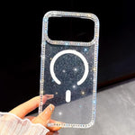 Rhinestone Dual-side IMD PC Hybrid TPU Magnetic Phone Case, For iPhone 17 Pro Max, For iPhone 17 Pro, For iPhone 17, For iPhone Air, For iPhone 16 Pro Max, For iPhone 16 Pro, For iPhone 16 Plus, For iPhone 16