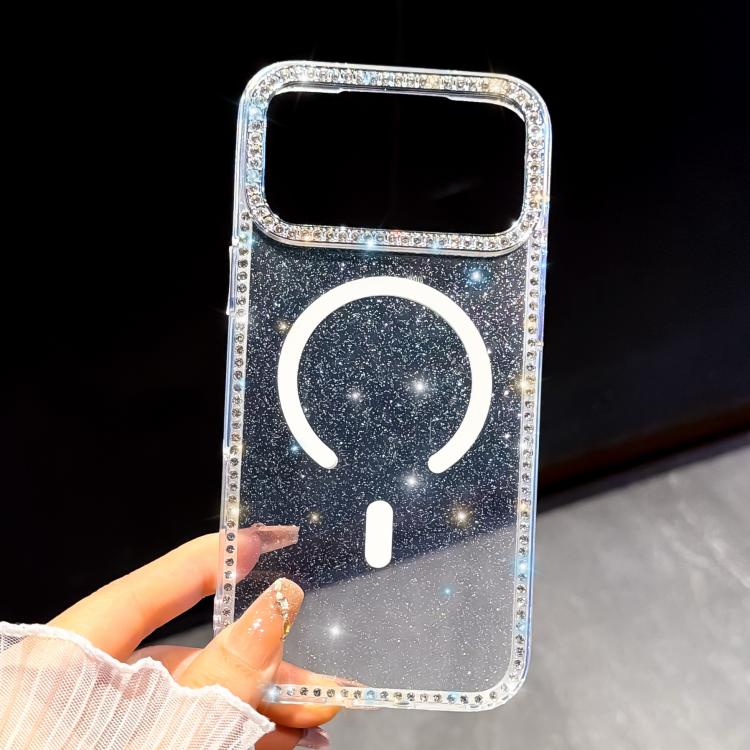 Rhinestone Dual-side IMD PC Hybrid TPU Magnetic Phone Case, For iPhone 17 Pro Max, For iPhone 17 Pro, For iPhone 17, For iPhone Air, For iPhone 16 Pro Max, For iPhone 16 Pro, For iPhone 16 Plus, For iPhone 16