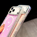 Rhinestone Dual-side IMD PC Hybrid TPU Magnetic Phone Case, For iPhone 17 Pro Max, For iPhone 17 Pro, For iPhone 17, For iPhone Air, For iPhone 16 Pro Max, For iPhone 16 Pro, For iPhone 16 Plus, For iPhone 16