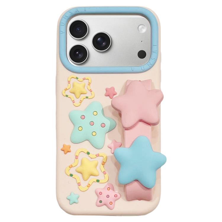 Macaron Tones 3D Star TPU Phone Case with Star Wrist Strap, For iPhone 18 Pro / 17 Pro, For iPhone 18 Pro Max / 17 Pro Max, For iPhone 17, For iPhone 16 Pro Max, For iPhone 16 Pro, For iPhone 16, For iPhone 15 Pro Max, For iPhone 15 Plus, For iPhone 15...