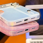 Plating Foil-like Metallic Texture Wristband Holder TPU Phone Case with Lens Film, For iPhone 13