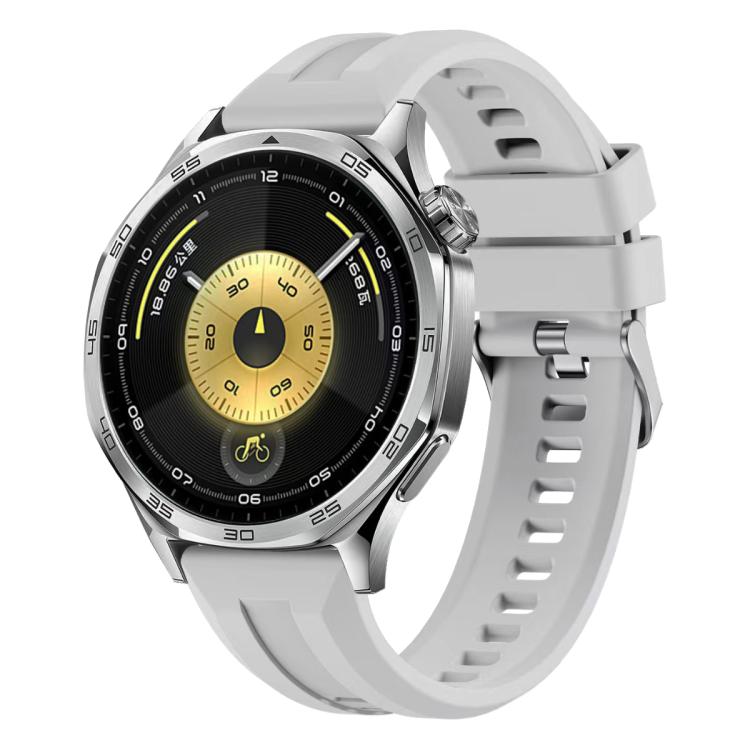 xDfind Silver Buckle Solid Color Silicone Watch Band, For Huawei Watch GT 6 / 5 46mm