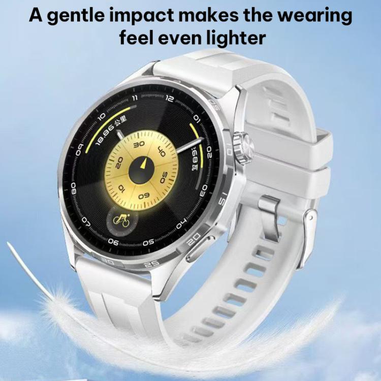 xDfind Silver Buckle Solid Color Silicone Watch Band, For Huawei Watch GT 6 / 5 46mm