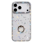Rhinestone Ring Holder Dual-side IMD PC Hybrid TPU Phone Case, For iPhone 17 Pro Max, For iPhone 17 Pro, For iPhone 17, For iPhone Air, For iPhone 16 Pro Max, For iPhone 16 Pro, For iPhone 16 Plus, For iPhone 16