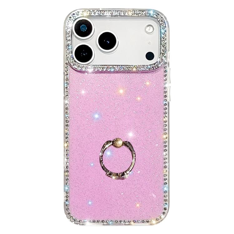 Rhinestone Ring Holder Dual-side IMD PC Hybrid TPU Phone Case, For iPhone 17 Pro Max, For iPhone 17 Pro, For iPhone 17, For iPhone Air, For iPhone 16 Pro Max, For iPhone 16 Pro, For iPhone 16 Plus, For iPhone 16