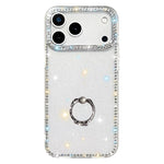 Rhinestone Ring Holder Dual-side IMD PC Hybrid TPU Phone Case, For iPhone 17 Pro Max, For iPhone 17 Pro, For iPhone 17, For iPhone Air, For iPhone 16 Pro Max, For iPhone 16 Pro, For iPhone 16 Plus, For iPhone 16