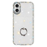 Rhinestone Ring Holder Dual-side IMD PC Hybrid TPU Phone Case, For iPhone 17 Pro Max, For iPhone 17 Pro, For iPhone 17, For iPhone Air, For iPhone 16 Pro Max, For iPhone 16 Pro, For iPhone 16 Plus, For iPhone 16