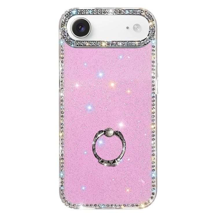Rhinestone Ring Holder Dual-side IMD PC Hybrid TPU Phone Case, For iPhone 17 Pro Max, For iPhone 17 Pro, For iPhone 17, For iPhone Air, For iPhone 16 Pro Max, For iPhone 16 Pro, For iPhone 16 Plus, For iPhone 16