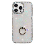 Rhinestone Ring Holder Dual-side IMD PC Hybrid TPU Phone Case, For iPhone 17 Pro Max, For iPhone 17 Pro, For iPhone 17, For iPhone Air, For iPhone 16 Pro Max, For iPhone 16 Pro, For iPhone 16 Plus, For iPhone 16