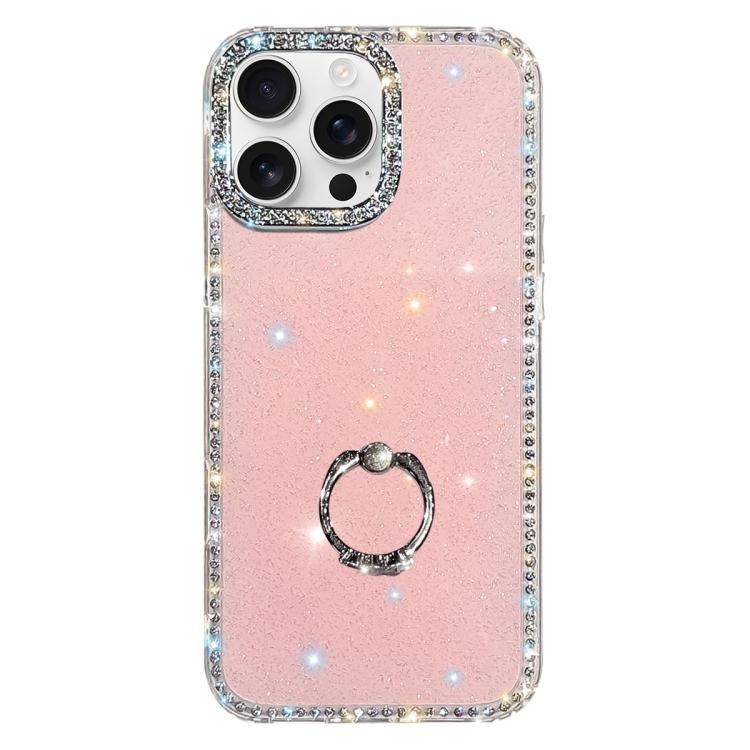 Rhinestone Ring Holder Dual-side IMD PC Hybrid TPU Phone Case, For iPhone 17 Pro Max, For iPhone 17 Pro, For iPhone 17, For iPhone Air, For iPhone 16 Pro Max, For iPhone 16 Pro, For iPhone 16 Plus, For iPhone 16