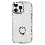 Rhinestone Ring Holder Dual-side IMD PC Hybrid TPU Phone Case, For iPhone 17 Pro Max, For iPhone 17 Pro, For iPhone 17, For iPhone Air, For iPhone 16 Pro Max, For iPhone 16 Pro, For iPhone 16 Plus, For iPhone 16