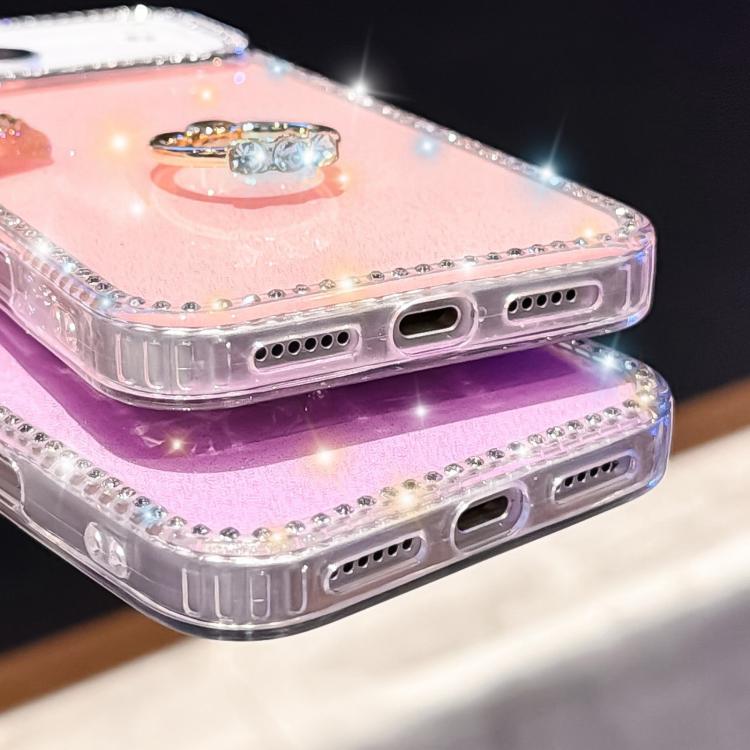 Rhinestone Ring Holder Dual-side IMD PC Hybrid TPU Phone Case, For iPhone 17 Pro Max, For iPhone 17 Pro, For iPhone 17, For iPhone Air, For iPhone 16 Pro Max, For iPhone 16 Pro, For iPhone 16 Plus, For iPhone 16