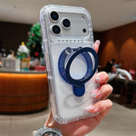 Transparent Pivot Metal Holder Magnetic Phone Case, For iPhone 17 Pro Max, For iPhone 17 Pro