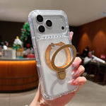 Transparent Pivot Metal Holder Magnetic Phone Case, For iPhone 17 Pro Max, For iPhone 17 Pro