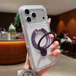 Transparent Pivot Metal Holder Magnetic Phone Case, For iPhone 17 Pro Max, For iPhone 17 Pro