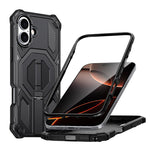 Hidden Metal Holder Magnetic Shockproof Phone Case, For iPhone 17 Pro Max, For iPhone 17 Pro, For iPhone 17, For iPhone Air, For iPhone 16 Pro Max, For iPhone 16 Pro, For iPhone 16 Plus, For iPhone 16