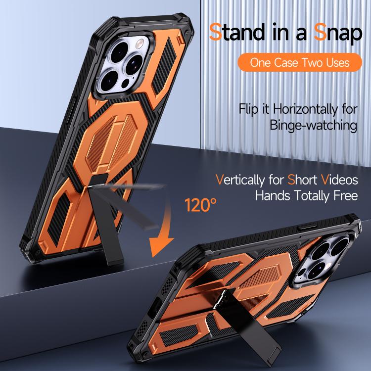 Hidden Metal Holder Magnetic Shockproof Phone Case, For iPhone 13 Pro Max, For iPhone 13 Pro