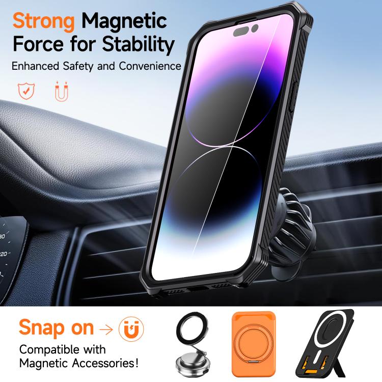 Hidden Metal Holder Magnetic Shockproof Phone Case, For iPhone 13 Pro Max, For iPhone 13 Pro