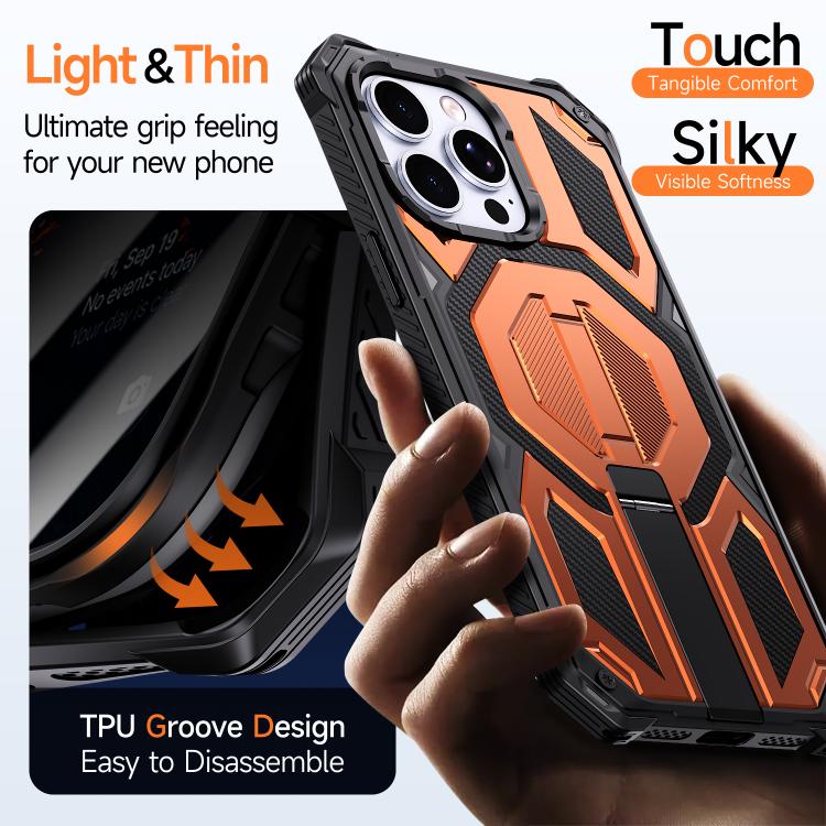 Hidden Metal Holder Magnetic Shockproof Phone Case, For iPhone 13 Pro Max, For iPhone 13 Pro
