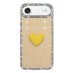 Flash Rhinestone Double-sided IMD Love Heart Phone Case, For iPhone 17e / 16e, For iPhone 17 Pro Max, For iPhone 17 Pro, For iPhone 17, For iPhone Air