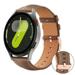 xDfind Rose Gold Buckle Black Shark Fine Grain Vegan Leather Watch Band, For Samsung Galaxy Watch7 / FE / 6 / 5 / 4, For Samsung Galaxy Fit3