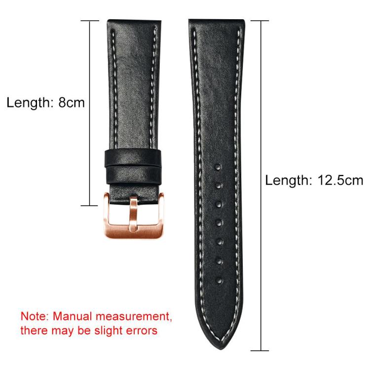xDfind Rose Gold Buckle Black Shark Fine Grain Vegan Leather Watch Band, For Samsung Galaxy Watch7 / FE / 6 / 5 / 4, For Samsung Galaxy Fit3