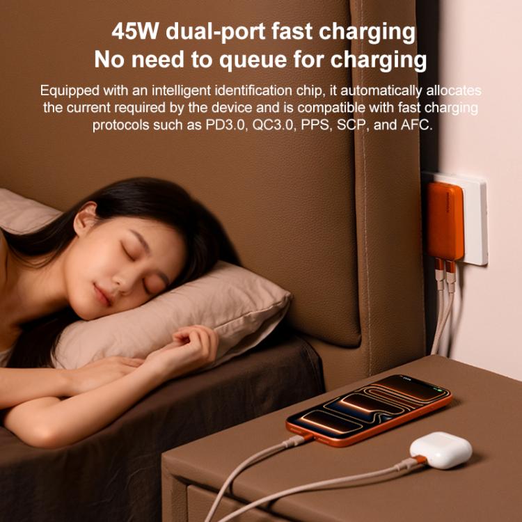 MOMAX UM79 1-Charge Ultra 45W 2-Port GaN Silm Fast Charger Kit, US Plug