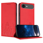 Tulips Butterfly Pattern Magnetic Vegan Leather Phone Case, For iPhone Air, For iPhone 16 Pro Max, For iPhone 16 Pro, For iPhone 16 Plus