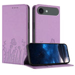 Tulips Butterfly Pattern Magnetic Vegan Leather Phone Case, For iPhone Air, For iPhone 16 Pro Max, For iPhone 16 Pro, For iPhone 16 Plus