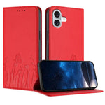 Tulips Butterfly Pattern Magnetic Vegan Leather Phone Case, For iPhone Air, For iPhone 16 Pro Max, For iPhone 16 Pro, For iPhone 16 Plus