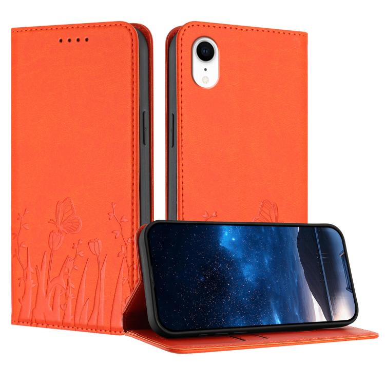 Tulips Butterfly Pattern Magnetic Vegan Leather Phone Case, For iPhone X / XS, For iPhone XS Max, For iPhone XR, For iPhone 8 Plus / 7 Plus