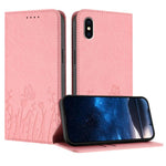 Tulips Butterfly Pattern Magnetic Vegan Leather Phone Case, For iPhone X / XS, For iPhone XS Max, For iPhone XR, For iPhone 8 Plus / 7 Plus