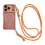 Rhinestone Clear Acrylic Electroplated Magnetic Phone Case with Right-Side Crossbody Lanyard, For iPhone 17 Pro Max, For iPhone 17 Pro, For iPhone 17, For iPhone Air, For iPhone 16 Pro Max, For iPhone 16 Pro, For iPhone 16 Plus, For iPhone 16          ...