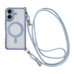 Rhinestone Clear Acrylic Electroplated Magnetic Phone Case with Right-Side Crossbody Lanyard, For iPhone 17 Pro Max, For iPhone 17 Pro, For iPhone 17, For iPhone Air, For iPhone 16 Pro Max, For iPhone 16 Pro, For iPhone 16 Plus, For iPhone 16          ...